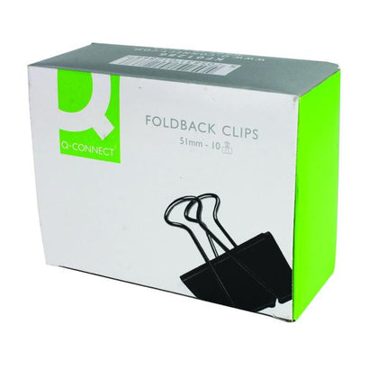 Pack of 10 Foldback Black Clip 51mm