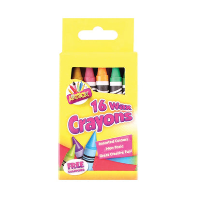 Pack of 16 Wax Crayons in Hanging Box