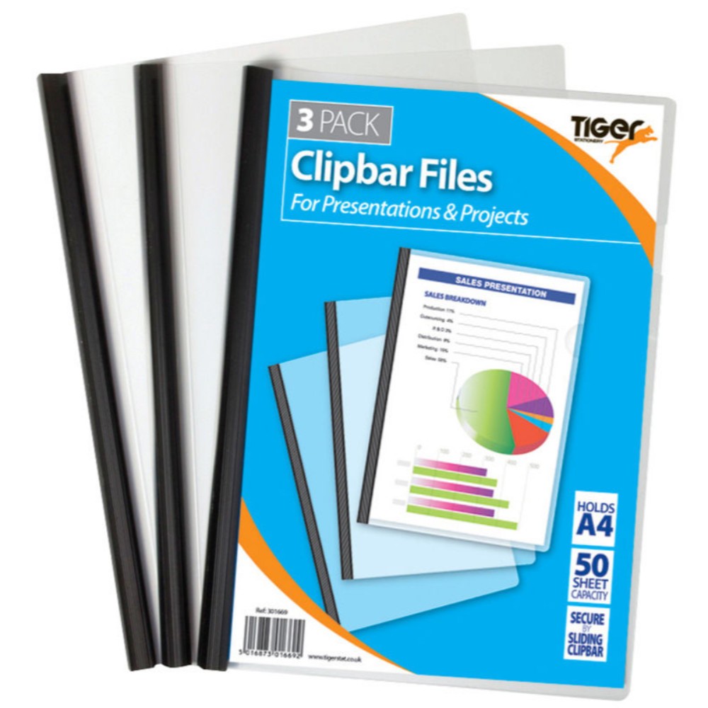 Pack of 3 Extra Capacity A4 Clip Bar Files– Choice Wholesale