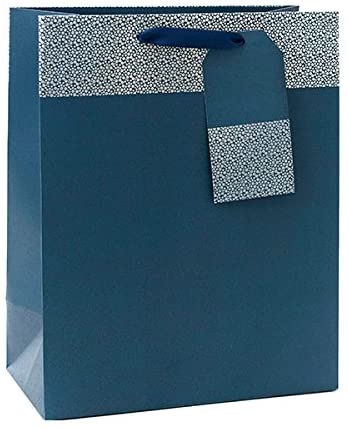 Blue And Silver Foil Design Large Gift Bag