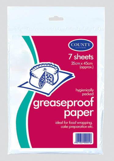 Pack of 7 Grease-Proof Paper Sheets
