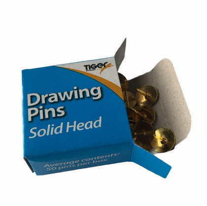 Box of 50 Brass Drawing Pins