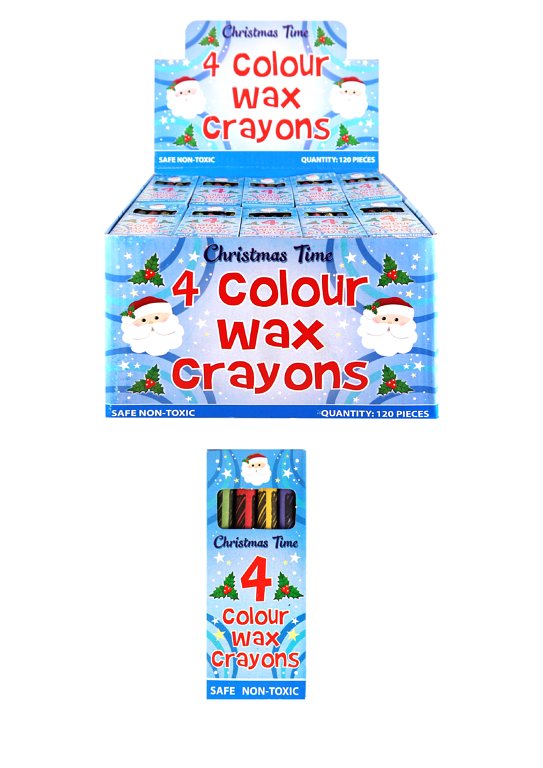 Pack of 4 Mini Christmas Wax Crayon