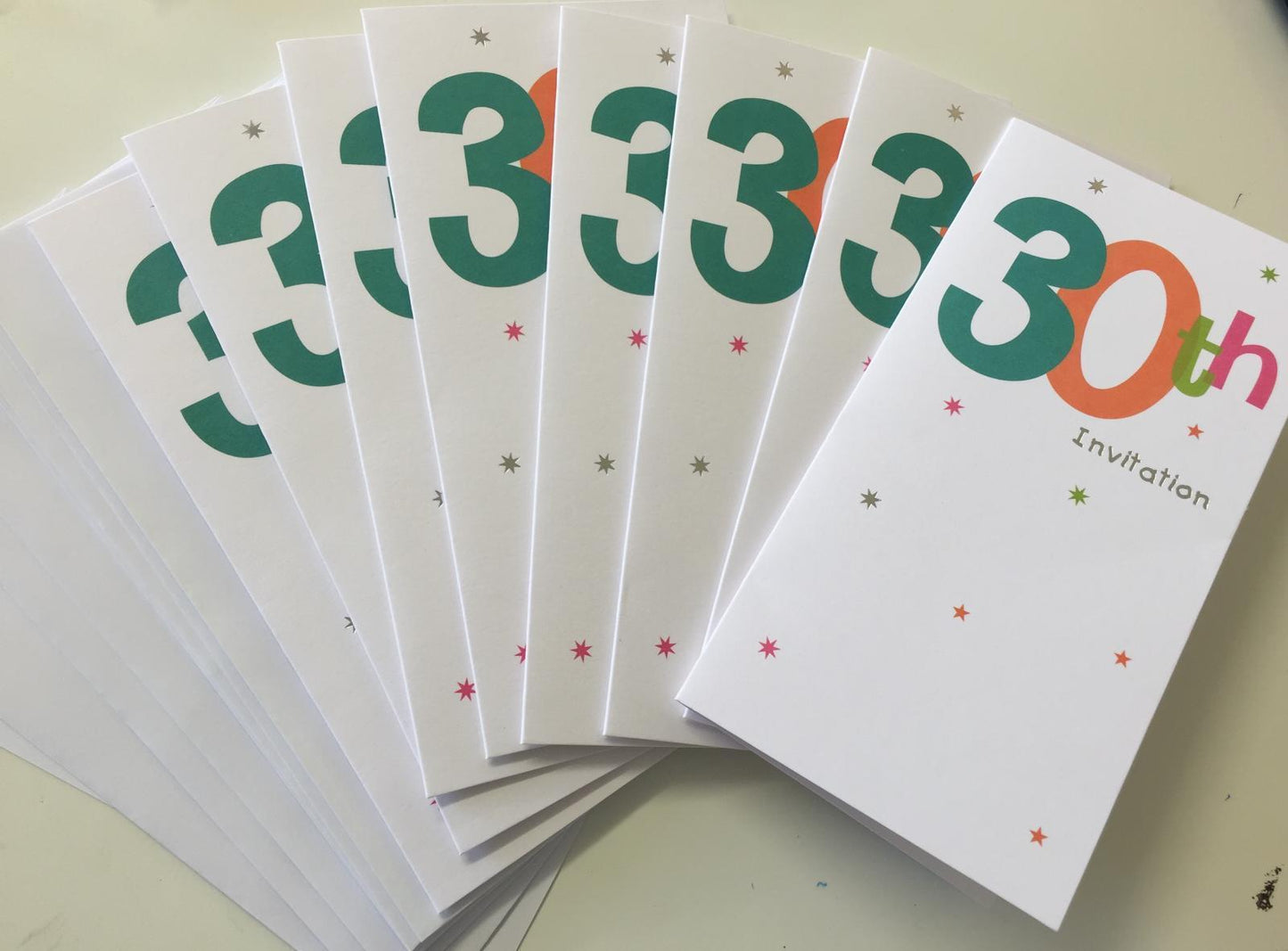 30th Birthday Party Invitations - Pack of 8 White