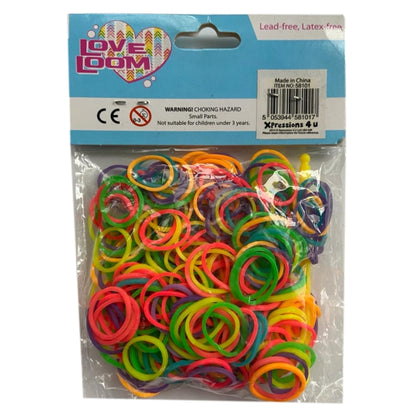 Love Loom Coloured Loom Bands Approx 300 Per Pack