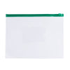 Pack of 12 A5 Clear Zippy Bags with Green Zip