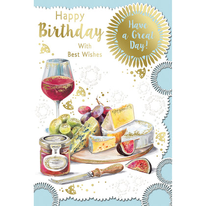 Happy Birthday With Best Wishes Open Male Celebrity Style Birthday Card