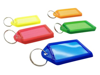 Pack of 100 Small Assorted Coloured Identity Tag Key Rings