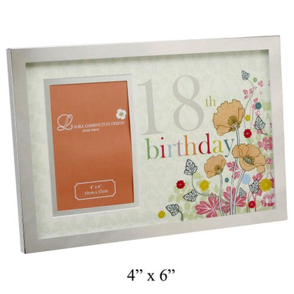 18th Birthday Designer Flower Photo Frame