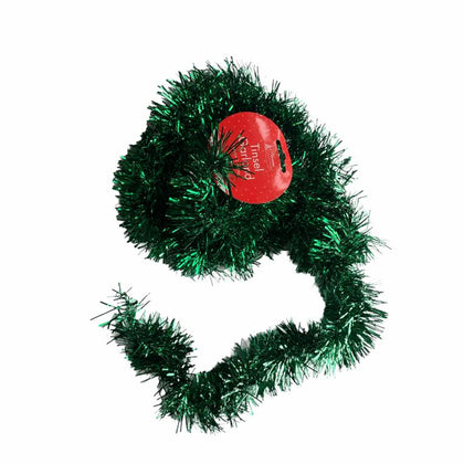 2m Basic Green Christmas Tinsel Garland Decoration