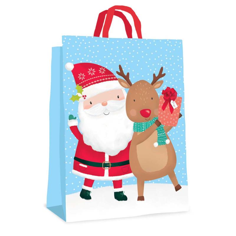 Cute Santa Design Super Jumbo Non Woven Christmas Gift Bag
