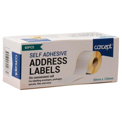 Roll of 60 90 x 120mm Super Size Address Labels by Concept