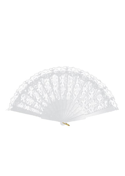 45 x 25cm White Hand Lace Fan