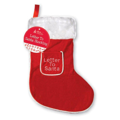 Large Red And White 'Letter To Santa' Christmas Stocking