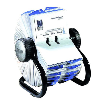 Rolodex Classic 200 Rotary Card File Black (Includes 200 sleeves for up to 400 cards)