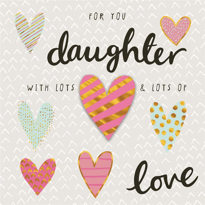 For You Daughter Love Flitters Design Open Greeting Card