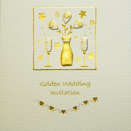 Pack of 5 Golden Wedding Anniversary Invitations