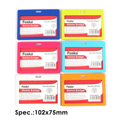 Pack of 12 Name Badge Holders 54x90mm Assorted Colour