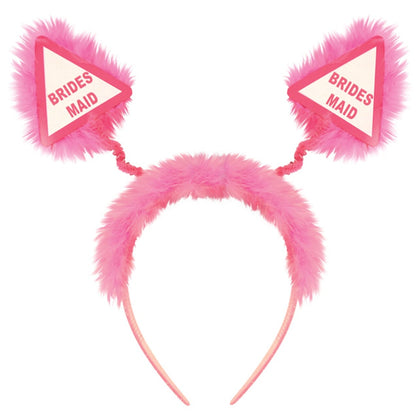 Head Bopper Pink With Fur Bridesmaid