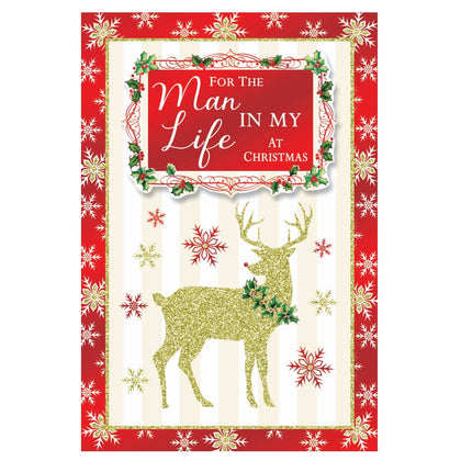 For The Man In My Life Raindeer Design Christmas Card