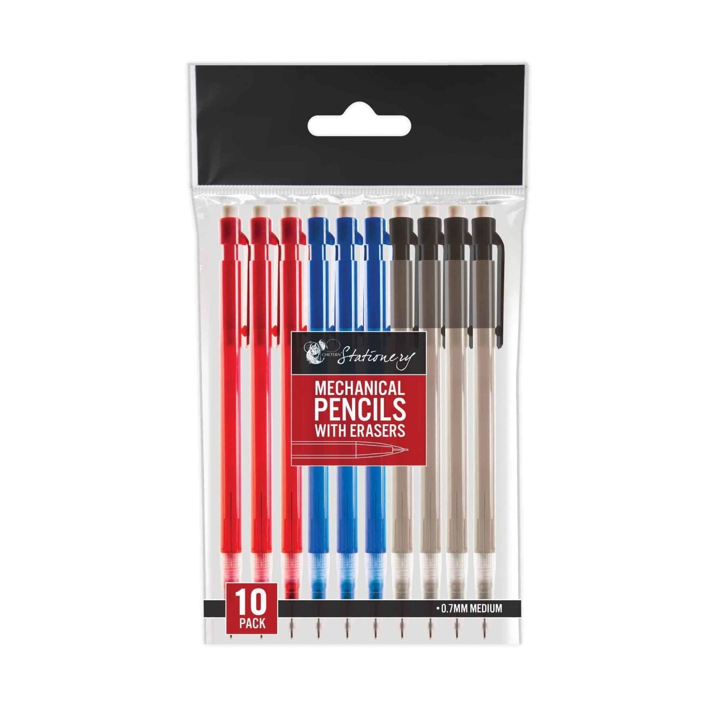 Pack of 10 Mechanical Pencils With Eraser