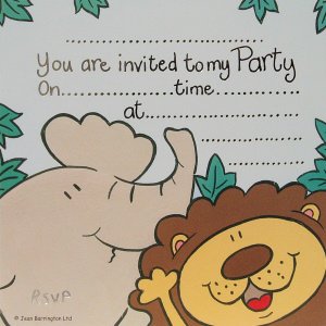 Pack of 10 Jungle Party Invitation Cards