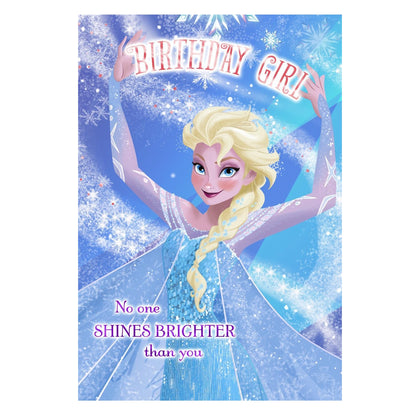Disney Frozen Sparkling Design Girl Birthday Card