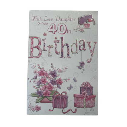 With Love Daughter On Your 40th Birthday Card