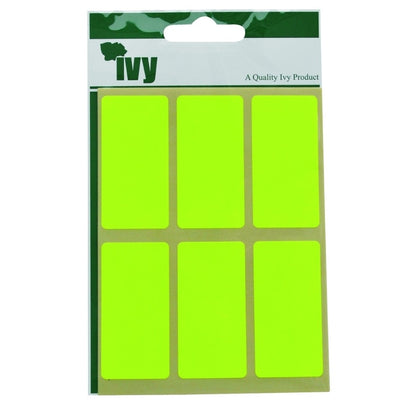 Pack of 24 Yellow Fluorescent 25x50mm Rectangular Labels