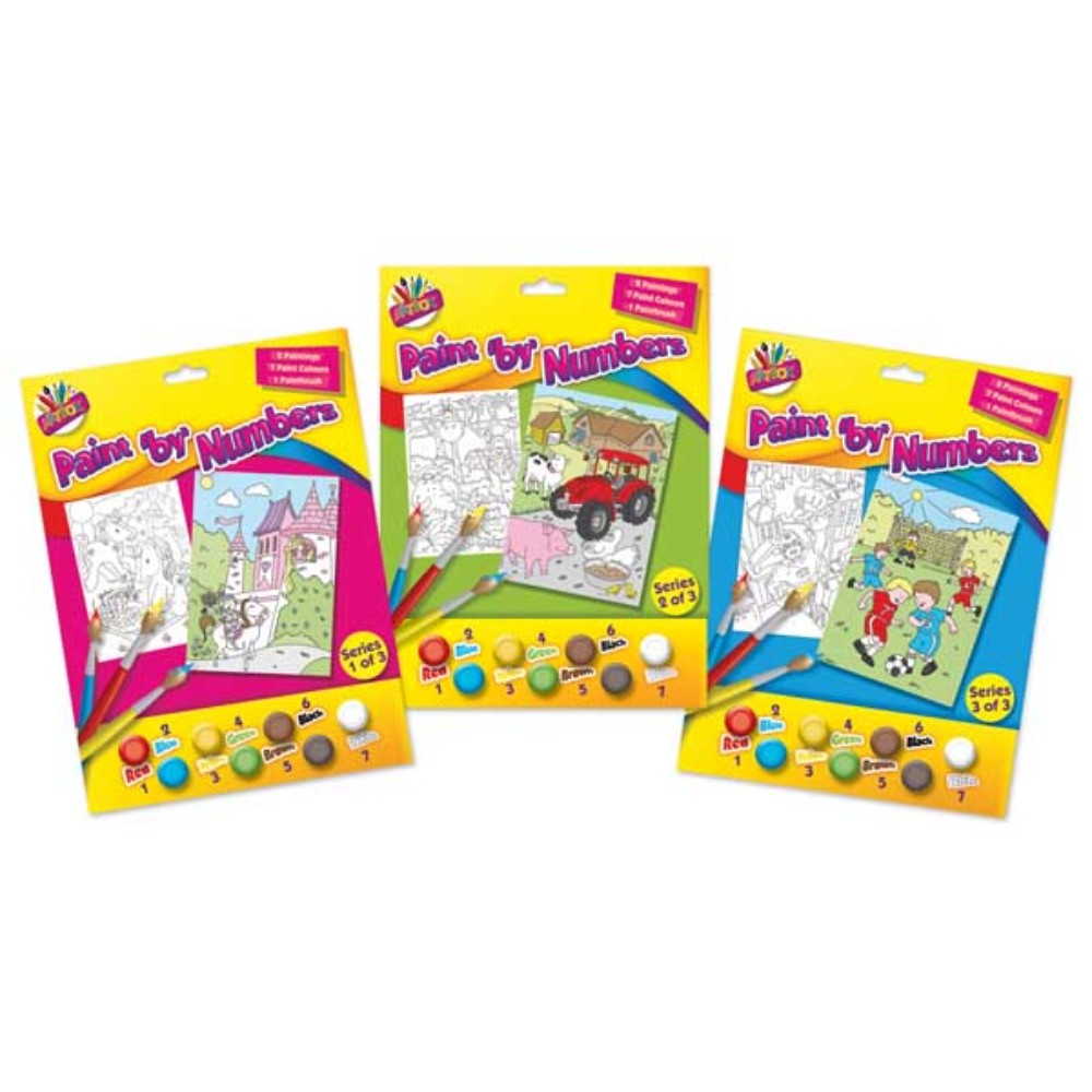 Box of 12 Paint by Numbers Junior Colouring Sets Choice Wholesale