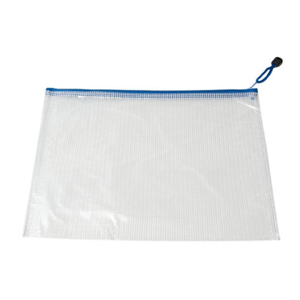 Pack of 12 A3 Blue Zip Strong Mesh Bags - Tough Waterproof Storage