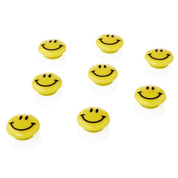 Pack of 8 20mm Round Smiley Magnets by Emotionery