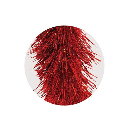 2m Red Christmas Holographic Luxury Tinsel