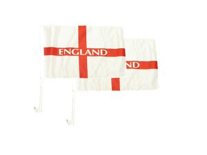 Pack of 2 England St George Car Flags - Football Euro