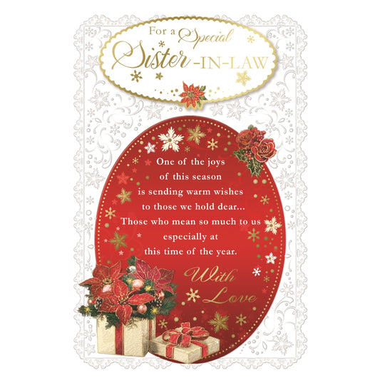 For a Special Sister In Law Nice Verse Foil Finished Christmas Card