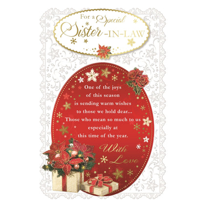 For a Special Sister In Law Nice Verse Foil Finished Christmas Card