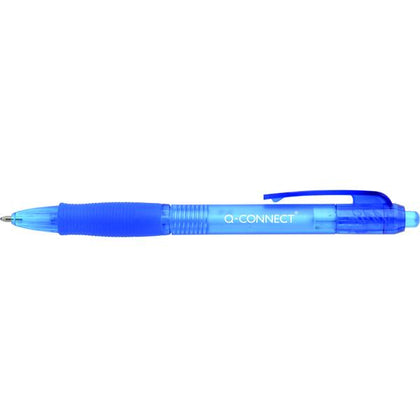 Pack of 10 Premium Quality Retractable Rubber Grip Blue Ink Pens