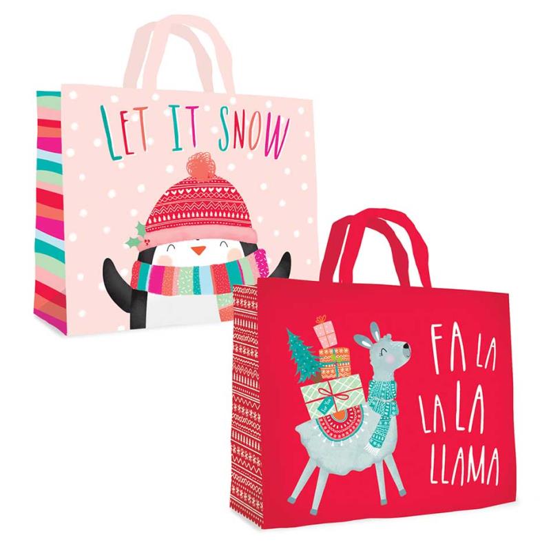 Fun Design Shopper Size Non Woven Christmas Gift Bag