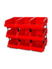 Stackable Red Storage Pick Bin with Riser Stands 325x210x130mm