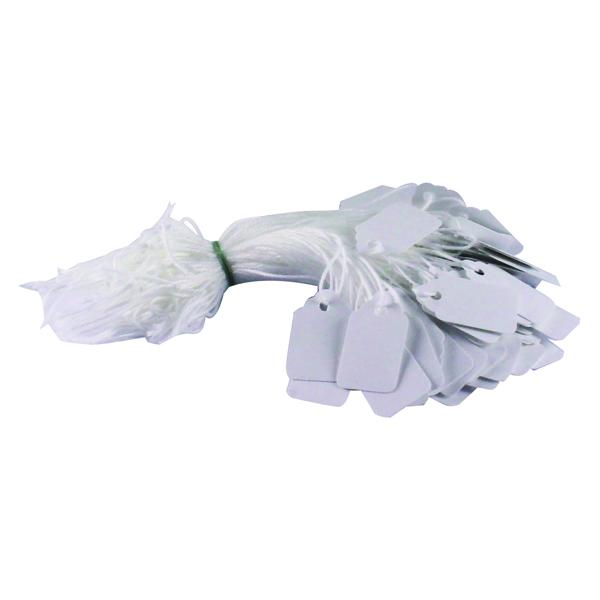 Box of 1000 Strung Tag Tickets 27x16mm White