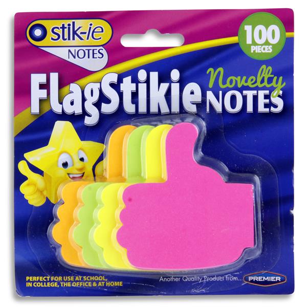 Pack of 100 Novelty Thumbs Up Flag Sticky Notes by Stik-ie– Choice ...