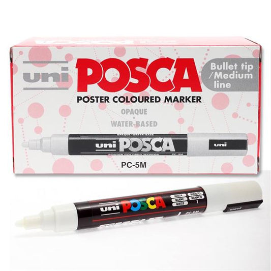White Uni Posca Pc-5M Medium Bullet Tip Permanent Marker Pen