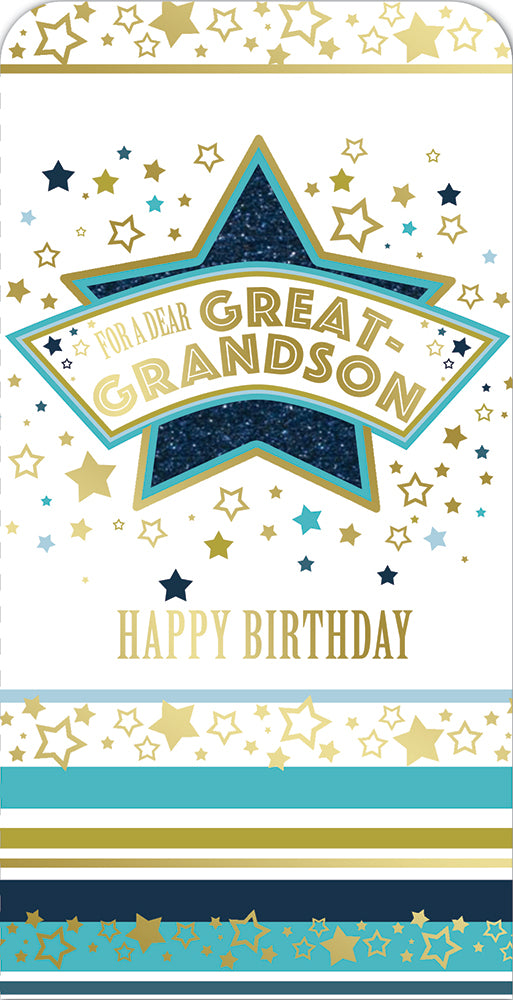 For a Dear Great Grandson Star Design Birthday Luxury Gift Money Wallet Card