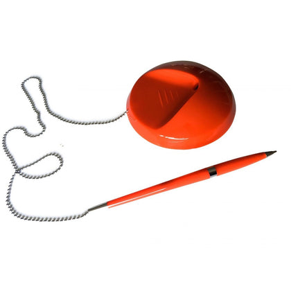 Red Reception Counter Pen on Chain - Bank Desk Shop