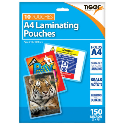 Pack of 10 A4 150micron Laminating Pouches