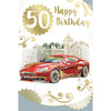 Happy Birthday Open Male 50th Celebrity Style Greeting Card