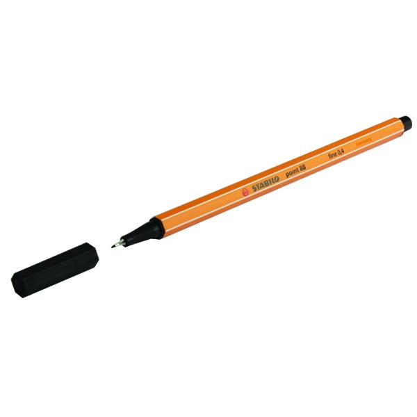 Pack of 10 Stabilo Classic Point 88 Fineliner Black Pens