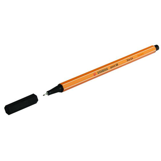 Pack of 10 Stabilo Classic Point 88 Fineliner Black Pens