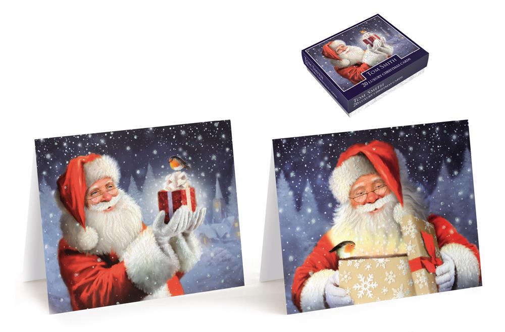 Pack of 20 Luxury Traditional Santa Design Christmas Greeting Cards ...