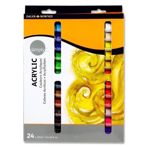 Pack of 24 12ml Acrylic Paints by Daler Rowney